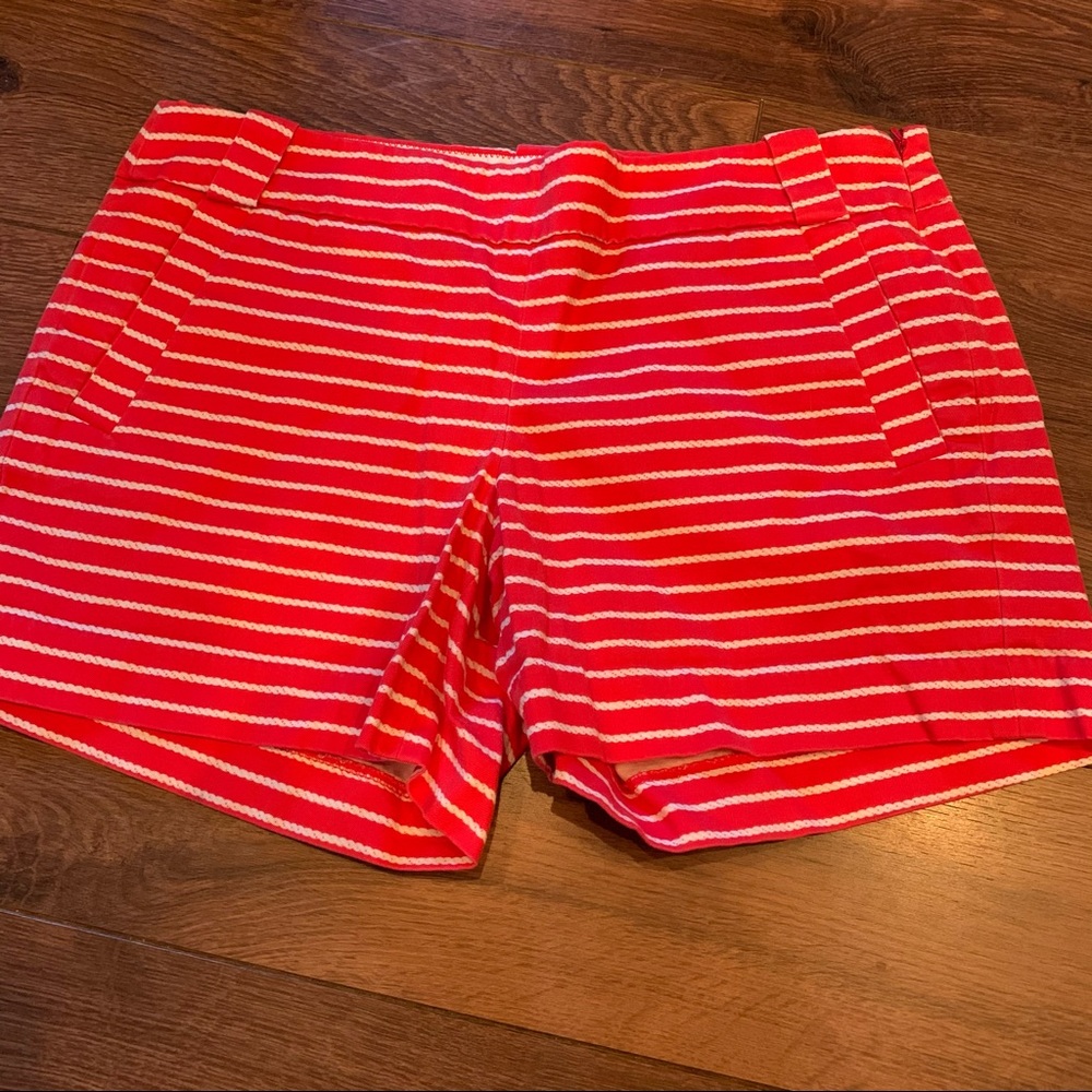 J. Crew red striped shorts size 6 GUC